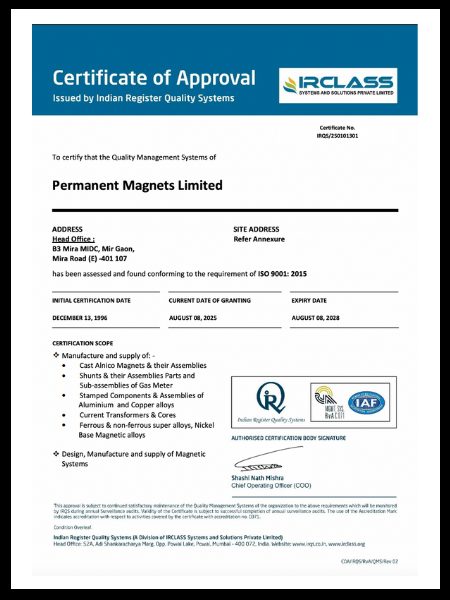 QMS Certificate — ISO 9001:2015